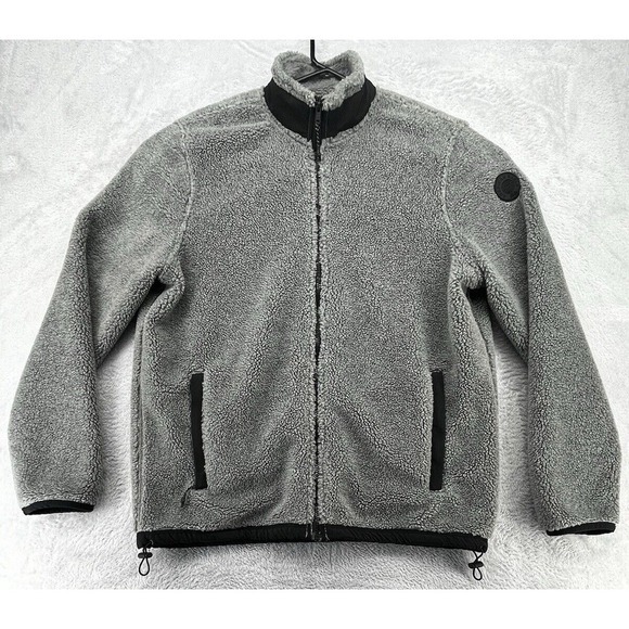 American Eagle Outfitters Other - American Eagle‎ Outfitters Sweater Mens Size Large Gray Sherpa Zip Fleece Lined